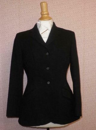 Vintage Ladies Black Hunt Coat By Caldene Chest Size 32 "