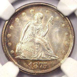 1875 - S Twenty Cent Piece 20c - Ngc Au Details - Rare Certified Type Coin