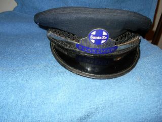 Santa Fe Railroad Brakeman Vintage Uniform Hat And Badge