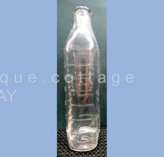 Vintage/antique Bunny Rabbit Glass Baby Bottle Raised Embossed 8oz Hazel Atlas