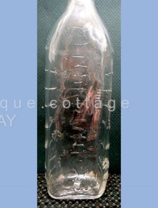 vintage/antique BUNNY RABBIT GLASS BABY BOTTLE raised embossed 8oz HAZEL ATLAS 5