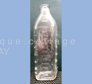 vintage/antique BUNNY RABBIT GLASS BABY BOTTLE raised embossed 8oz HAZEL ATLAS 7