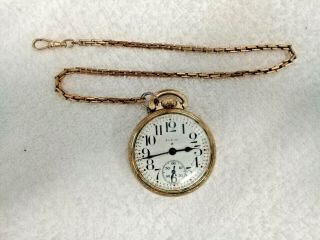 Vintage Elgin 10K Gold Plated Pocket Watch 17 Jewels with 13 