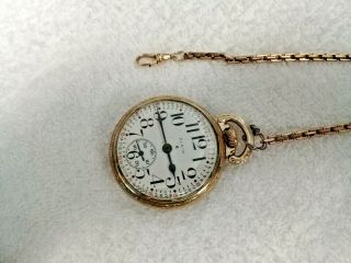 Vintage Elgin 10K Gold Plated Pocket Watch 17 Jewels with 13 