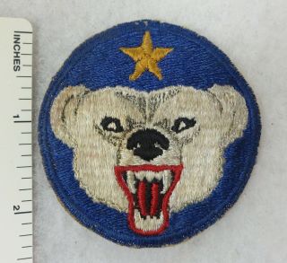 Ww2 Vintage Us Army Alaska Defense Command Polar Bear Patch Cut Edge & Worn