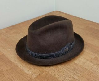 Stetson Xxx 3x Beaver Vtg Hat W/ Band Brown Rope Cowboy Western 7 3/8