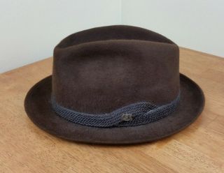 Stetson XXX 3X Beaver Vtg Hat w/ Band Brown Rope Cowboy Western 7 3/8 2