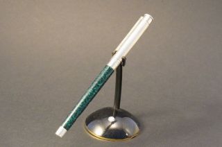 Vintage And Rare Montblanc Noblesse Green Marbled Fountain Pen - 18k " B " Nib