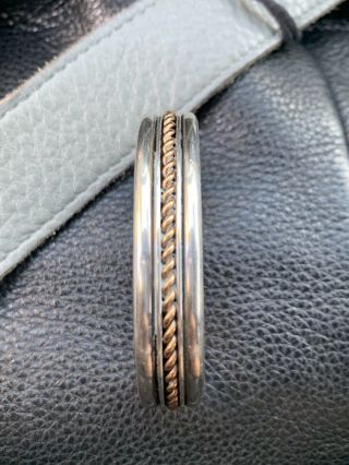 Native American Vintage Sterling Silver Cuff Bracelet By Tom Hawk,  Navajo Ss 12k