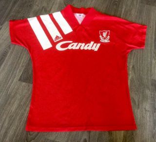 Vintage Liverpool 1991 Adidas Candy Football Shirt Jersey 34 - 36” Xs