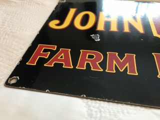 VINTAGE JOHN DEERE PORCELAIN SIGN,  SALES,  SERVICE,  FARM EQUIPMENT,  FORD TRACTOR 5