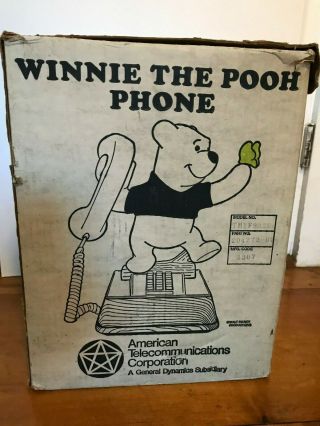 Vintage Disney Winnie The Pooh Push Button Phone - 1976 3
