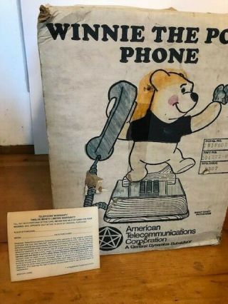 Vintage Disney Winnie The Pooh Push Button Phone - 1976 6