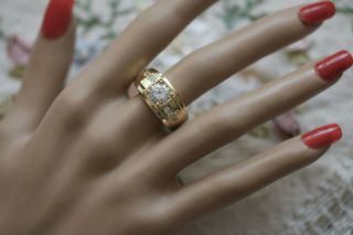 Art Deco Antique Jewellery Gold Ring White Sapphires Vintage Jewelry