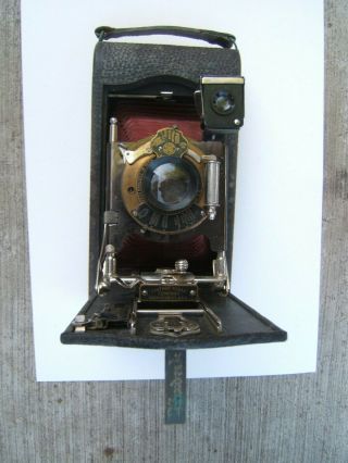 Vintage Kodak 3a B - 4 Folding Pocket Camera - Red Bellows