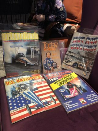 Vintage Nhra 1970s To 80s Pics,  Magazines And 5 Double Sided Posters Old Stuff