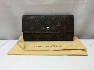 Auth Louis Vuitton Monogram Bifold Long Wallet Vintage 9f120200m