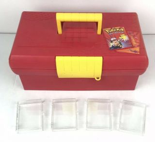 Vtg 90s Pokemon Card Holder Carrying Case Trading Nintendo Gamefreak W 4 Cases