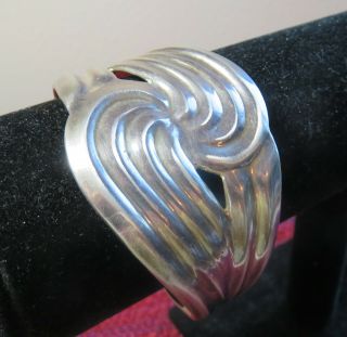 Vintage Sterling Silver Cuff Bracelet Signed Taxco Mexico