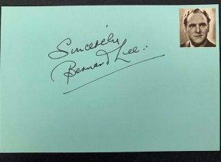Rare - Signed In 1969 Bernard Lee Vintage Autograph - James Bond " M "