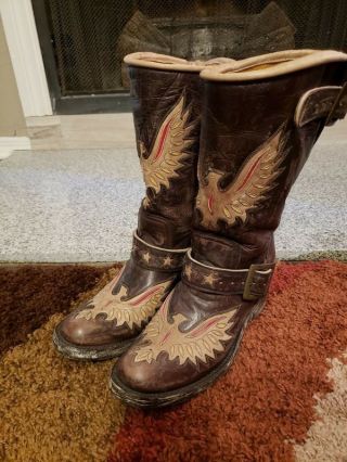 Old Gringo Eagle Biker Boots Size 6b Rare Retail $650