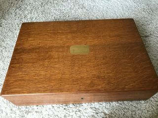 Large Antique Vintage Wooden Cutlery Canteen Box - Storage Box