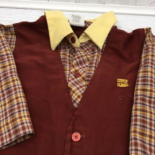 Vintage Burger King Employee Uniform Set Shirt Pants Corduroy Unisex Large L 3