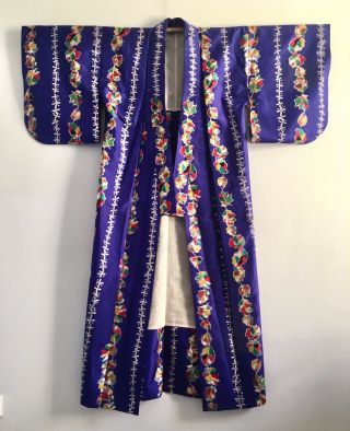 Japanese Vintage Chichibu Meisen Kimono Haori Jacket In Showa Period,  Party