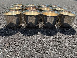 Set Of 12 Vintage Sheridan Silver - Plated Punch Cup Without A Handle