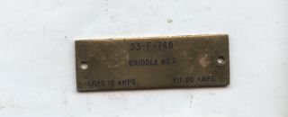 Vtg Brass Bronze Us Navy Ships Plaque Sign Authentic Griddle 7 Tag Nameplate