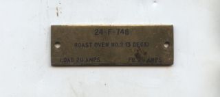 Vtg Brass Bronze Us Navy Ships Plaque Sign Authentic Roast Oven Tag Nameplate
