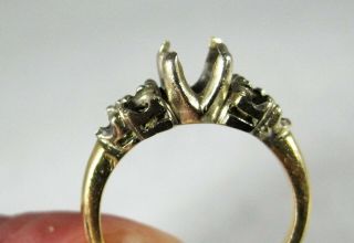 Vintage 1950s 14k Yellow Gold 7 - Stone Setting Only,  Size 5.  75,