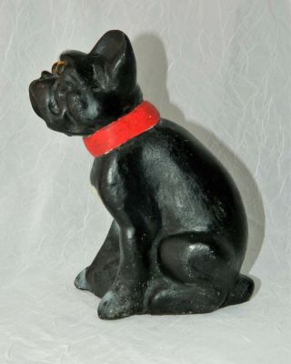 Vintage CHALKWARE FRENCH BULLDOG GLASS EYES c1930 ' s Carnival Prize WOW 6