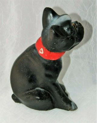 Vintage CHALKWARE FRENCH BULLDOG GLASS EYES c1930 ' s Carnival Prize WOW 8