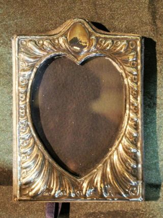 English Sterling Heart Shaped Desk Picture Frame (London,  1961) 2