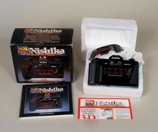 Nishika N8000 35 Mm Quadrascopic Stereo 3d Lenticular Camera Vintage