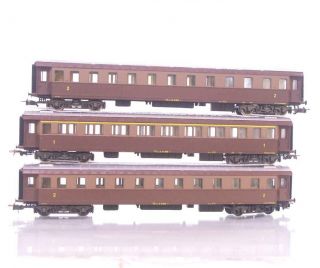 SMART VINTAGE RIVAROSSI HO - ITALIAN FS BROWN CLASS Az Bz COACHES - 3 CAR SET 7