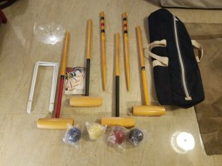 Vintage Cumberland Croquet Set Paris Manufacturing Company Canvas/carrying Case