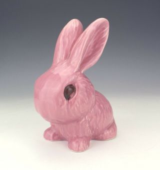Vintage Sylvac Pottery - Large Pink Glazed Bunny Rabbit - Art Deco