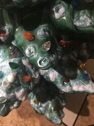 Vintage 23” Atlantic Ceramic 4 Piece Lighted Christmas Tree W/Bulbs 3