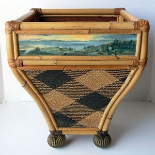 Vintage Mackenzie - Childs Bamboo/wicker/reed Waste Basket Retired