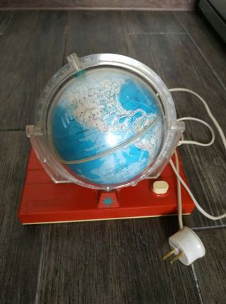 Vintage Night Lamp Globe Earth Soviet Russian Space Program Ussr
