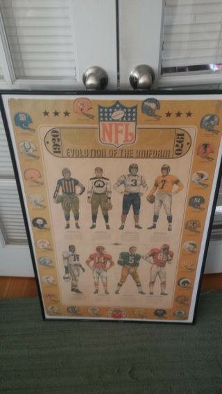 NFL Evolution of the Uniform 1920 - 1970 by General Tire Vintage Rare Poster 3