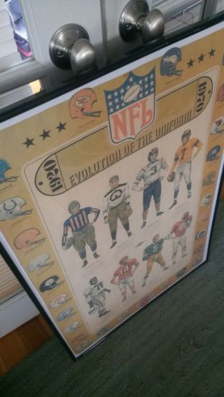 NFL Evolution of the Uniform 1920 - 1970 by General Tire Vintage Rare Poster 6