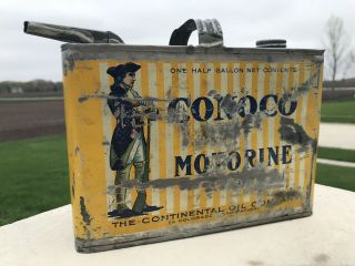 Rare Early Conoco Oil 1/2 Gallon Can