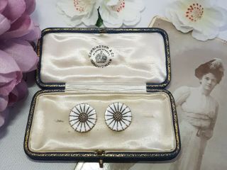 Vintage Anton Michelsen Denmark Sterling Silver Marguerite Daisy Clip Earrings