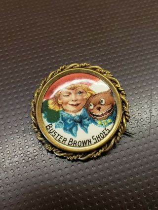 Vintage Celluloid Buster Brown Shoe Pin