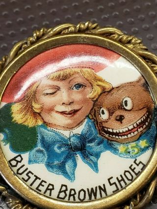 Vintage Celluloid Buster Brown Shoe Pin 3