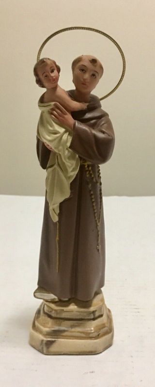 Vintage St Anthony Statue - Statue Of Saint Anthony 9 " Spain