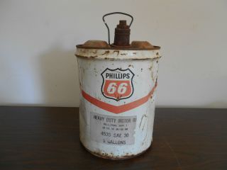 Vintage Phillips 66 - 5 Gallon Heavy Duty Motor Oil Can